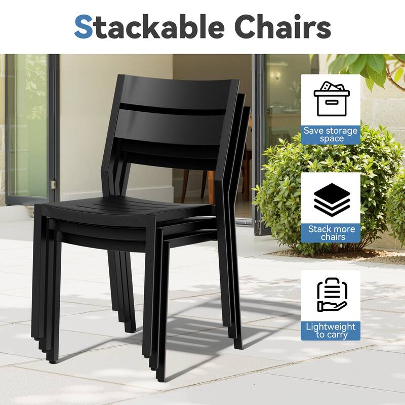 VredHom 7-piece Aluminum Expandable Dining Set Table with Chairs Sets - N/A
