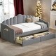 preview thumbnail 11 of 31, 3 Color 81" Twin Size Velvet Sofabed Daybed with Backrest, 2 Drawers and USB Charging Ports Grey