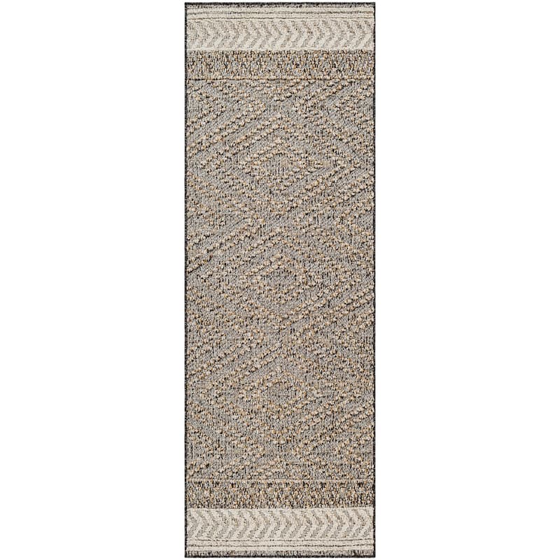 Hauteloom Areli Diamond Geometric Farmhouse Patio Outdoor Area Rug