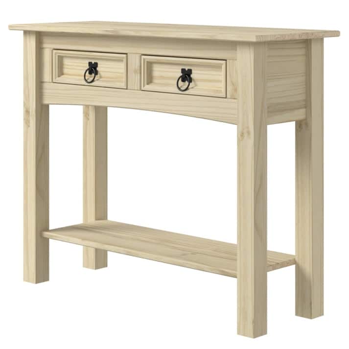 Wood Hall Table Console 2 Drawers Corona | Furniture Dash - N/A - Unpainted DIY product.