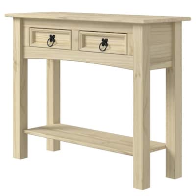 Wood Hall Table Console 2 Drawers Corona | Furniture Dash - N/A