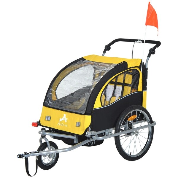 Aosom elite ii 3 in 1 online double child bike trailer and stroller