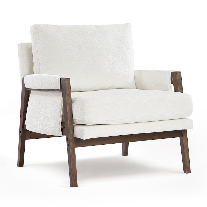 Mid-Century Modern 30" W Chenille Upholstered Accent Leisure Armchair