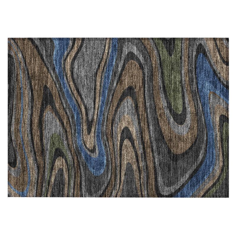 Machine Washable Indoor/ Outdoor Abstract Busey Chantille Rug