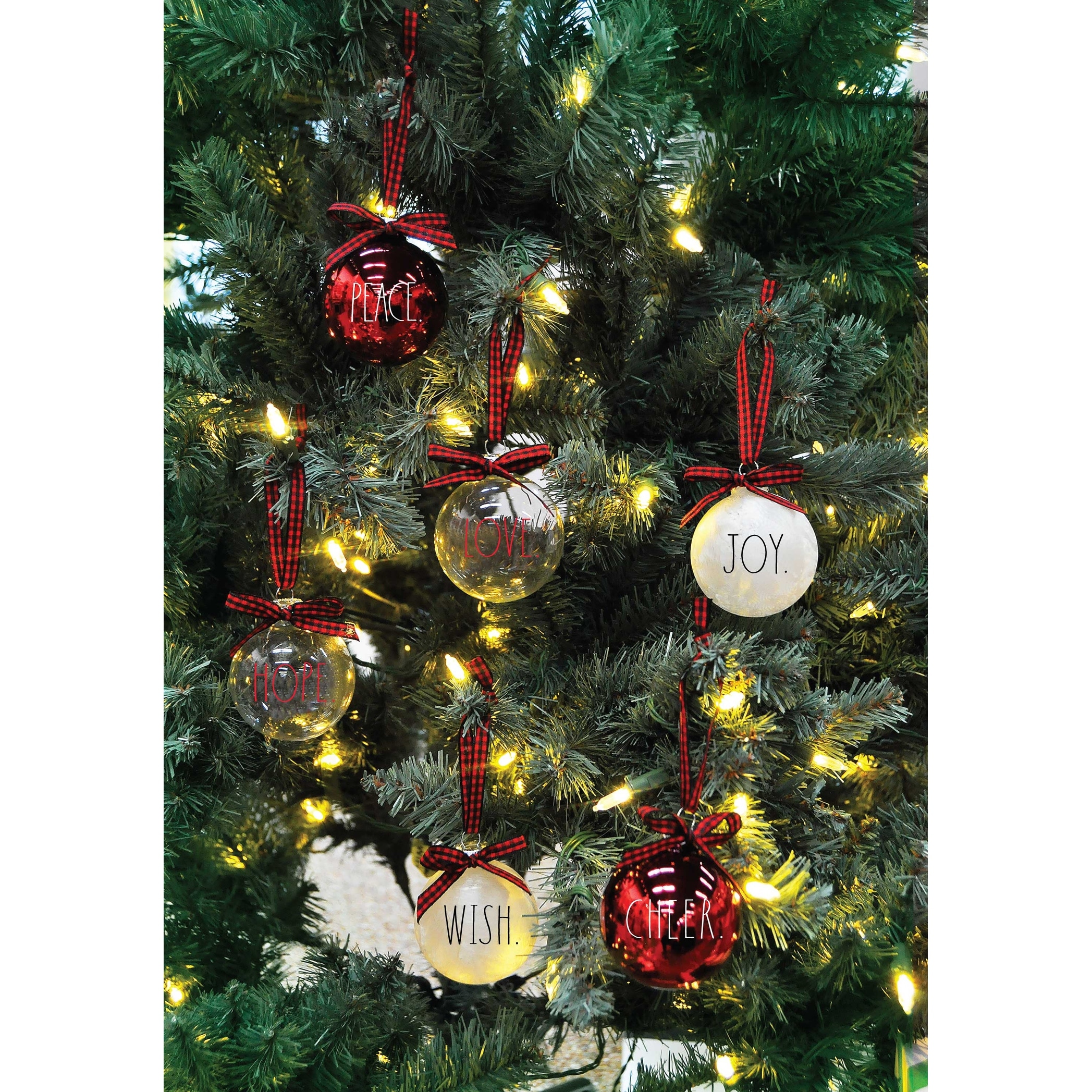 Rae Dunn Set of 6 CHRISTMAS Ornaments