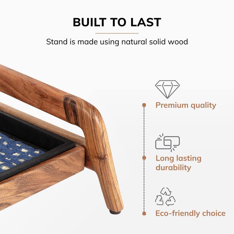 Jani Single-Tier Natural Stand 2-Pair Rubber Boot Tray