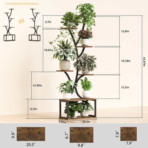 Plant Stand Indoor with Grow Light 7 Tiered Plant Shelf Indoor 56