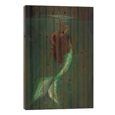 Black Girls Can Be Mermaids Too Print On Wood by DeeLashee Artistry - Multi-Color