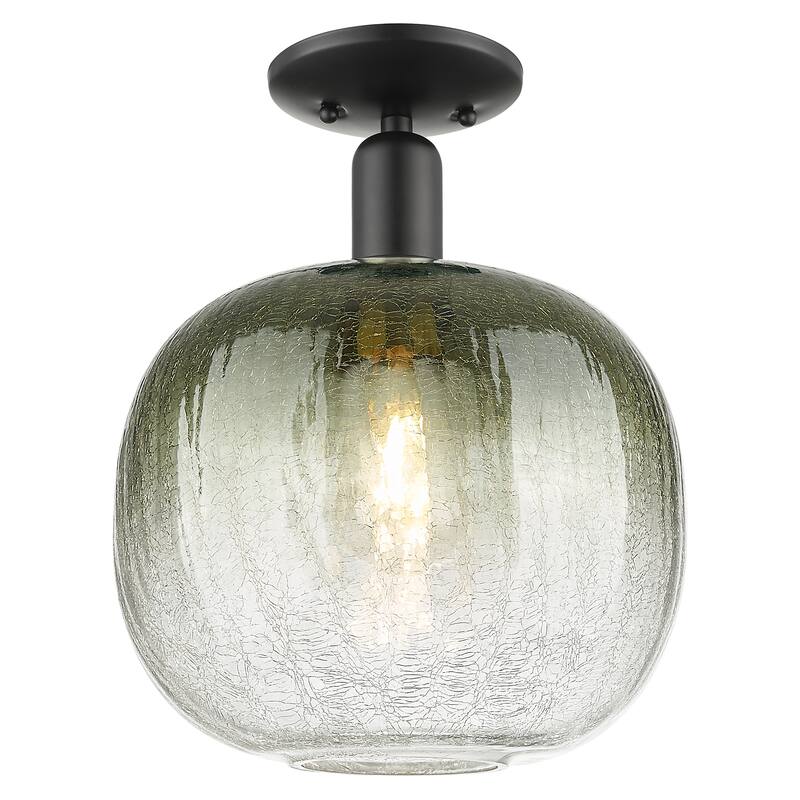 Innovations Lighting Downtown Urban - Brookhaven Sphere - 1 Light 10" Semi-Flush Mount Light - Slate Shade/Matte Black