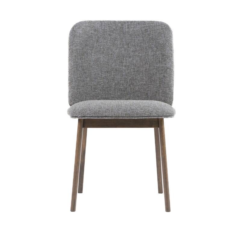 Cid Estele Dining Side Chair Set of 2, Gray Fabric, Wenge Brown Wood