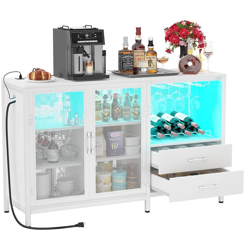 Sideboard Buffet Storage Cabinet with Wine Rack and Holder