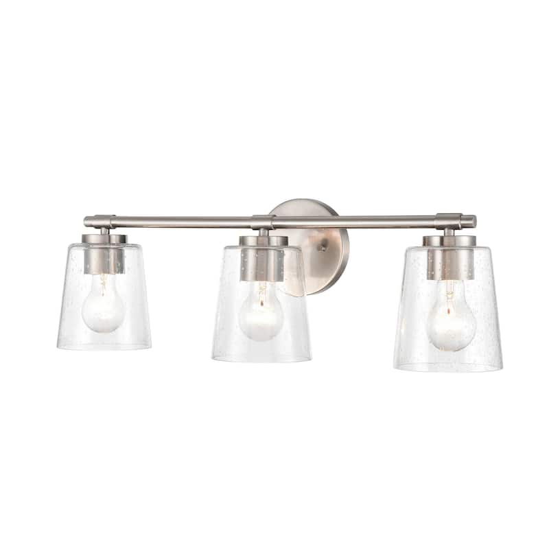 Millennium Lighting 3 Light Bathroom Vanity Fixture with Clear Seeded Glass Shades