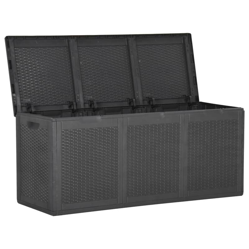 vidaXL Tool Box UV Resistant Outdoor Cushion Storage Box Tool Chest PP Rattan