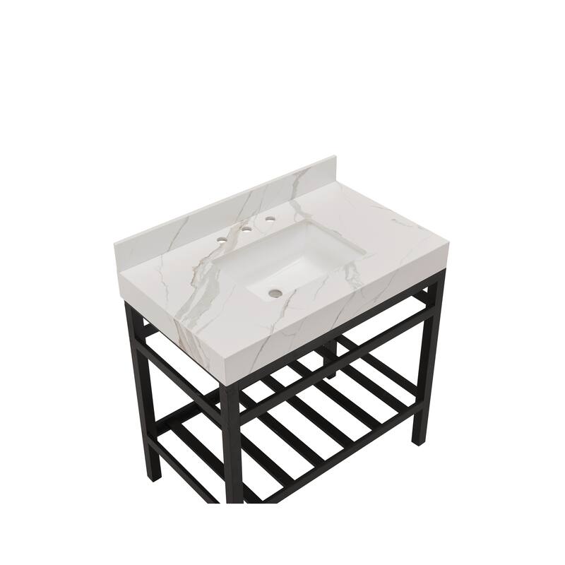 Altair Marseille Bathroom Vanity Countertop in Calacatta White with Sink without Vanity