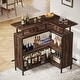 preview thumbnail 18 of 19, L-shape Home Bar Unit, Liquor Bar Table with 2-Tier Storage - N/A