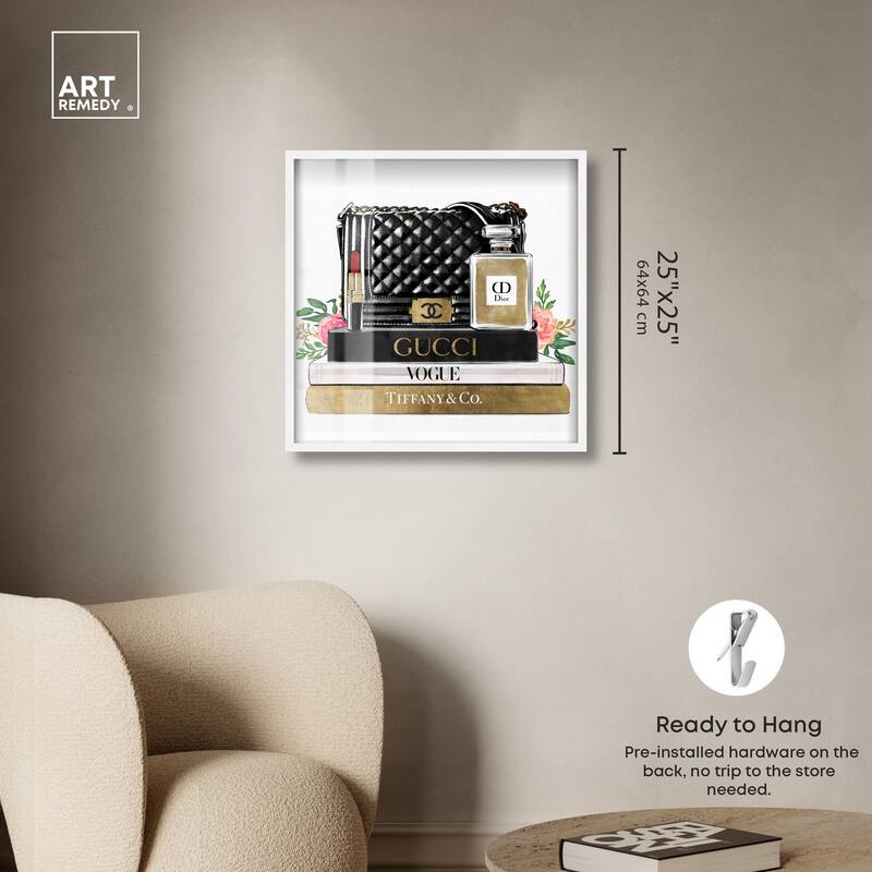 Luxury Paris Handbag and Books Shadowbox by Art Remedy