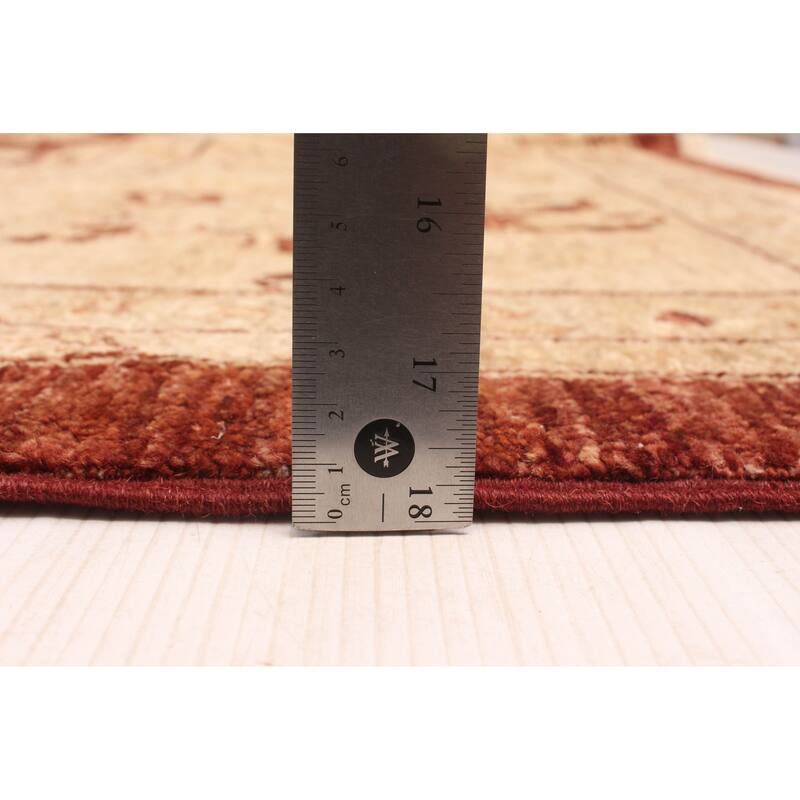 ECARPETGALLERY Hand-knotted Peshawar Oushak Dark Red Wool Rug - 9'0 x 11'11