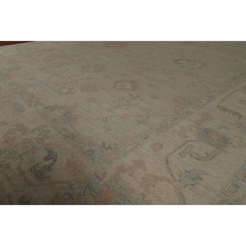 Vegetable Dye Oushak Turkish Area Rug Handmade Wool Carpet - 7'11" x 9'10"