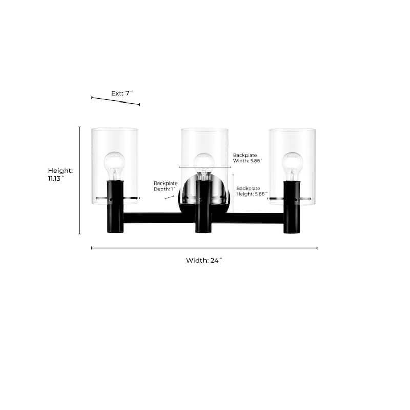 Millennium Lighting 55103 Apolla 3 Light 24" Wide Vanity Light