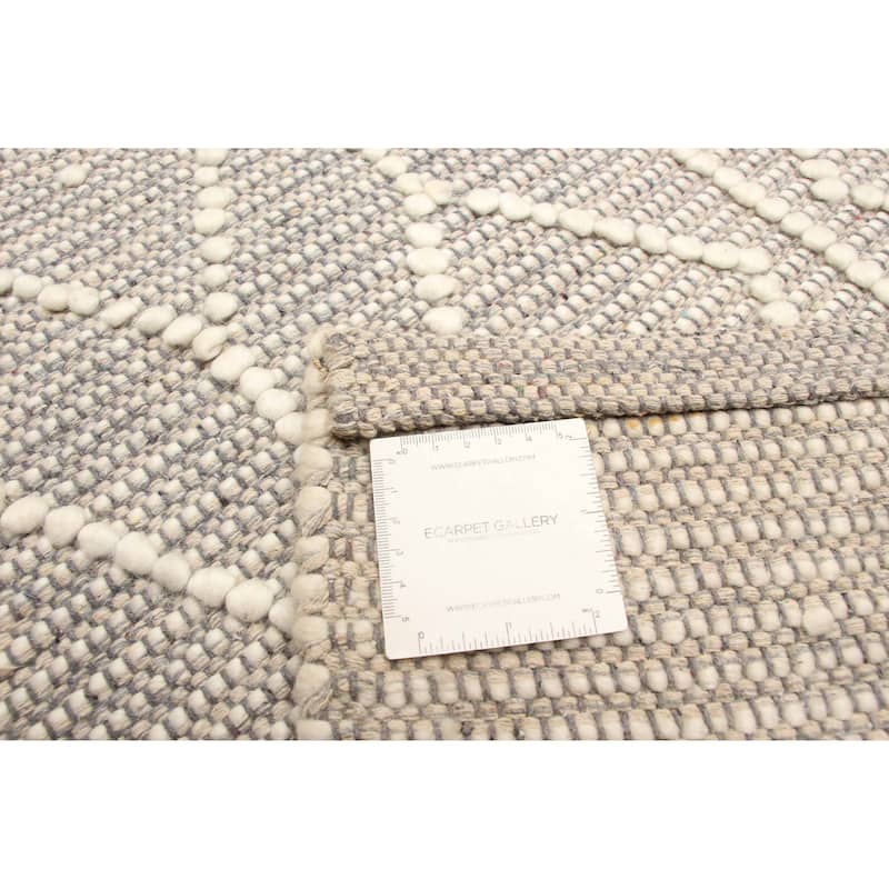 ECARPETGALLERY Braid weave Sienna Grey Wool Rug - 6'0 x 8'5