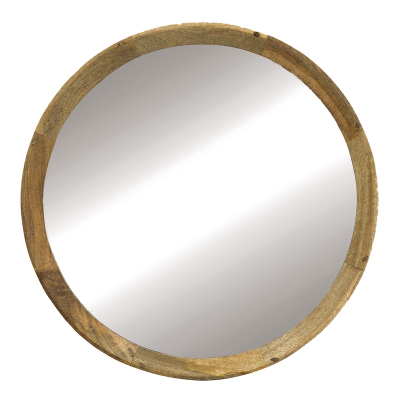20x1.5" Mango Wood Wall Mirror Wall Decor with Frame of Solid Mango Wood for Bathroom Console Lean Against Wall - Natural