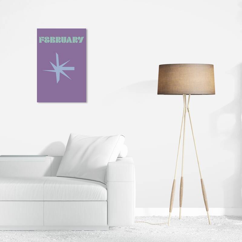 Wynwood Studio Canvas Typography and Quotes February Simple Nature Purple Modern & Contemporary Wall Art Canvas Print - 24 x 16