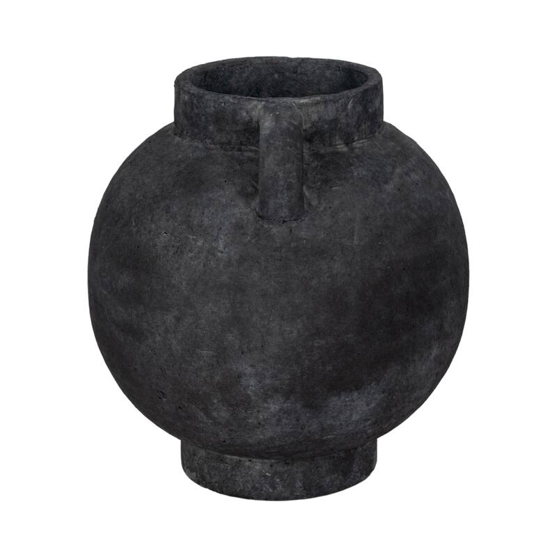 Handcrafted Terracotta Pottery Round Vase Modern Visual Interest
