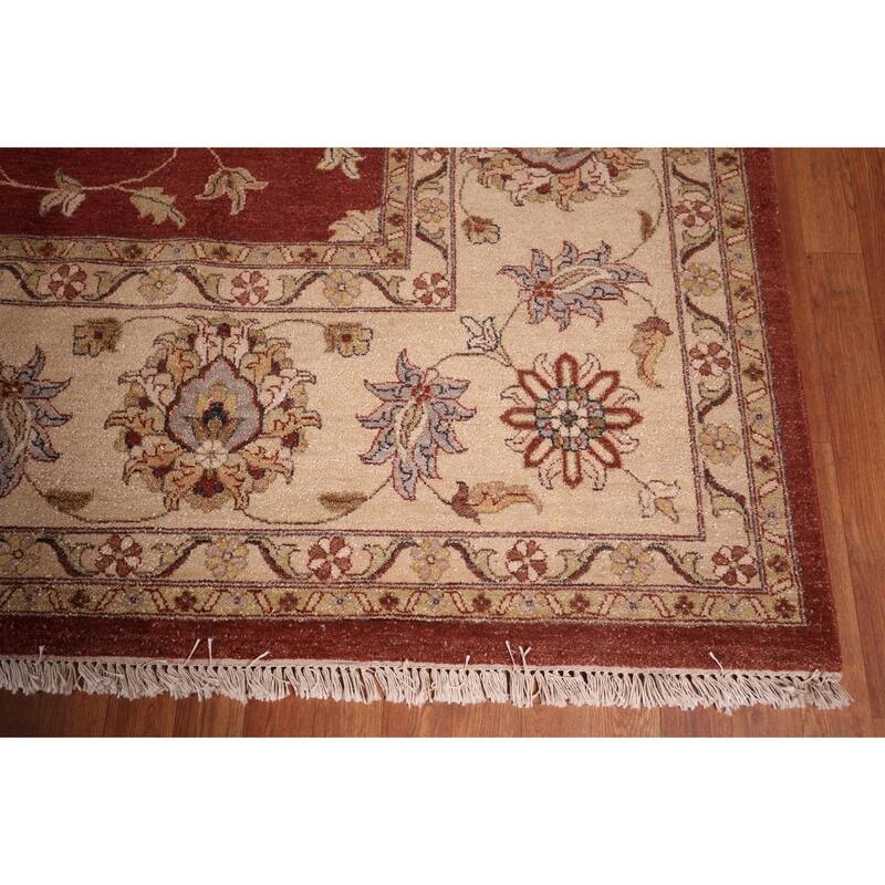 All-Over Floral Peshawar Oriental Large Area Rug Handmade Wool Carpet - 11'8" X 15'0"