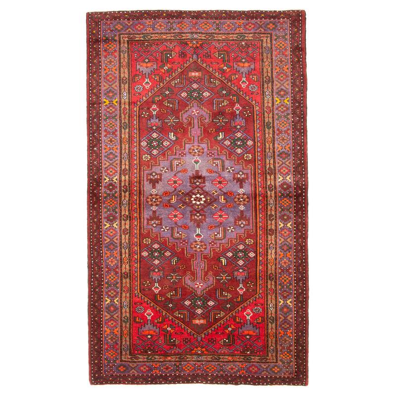 ECARPETGALLERY Hand-knotted Andelz Red Wool Rug - 4'5 x 7'6