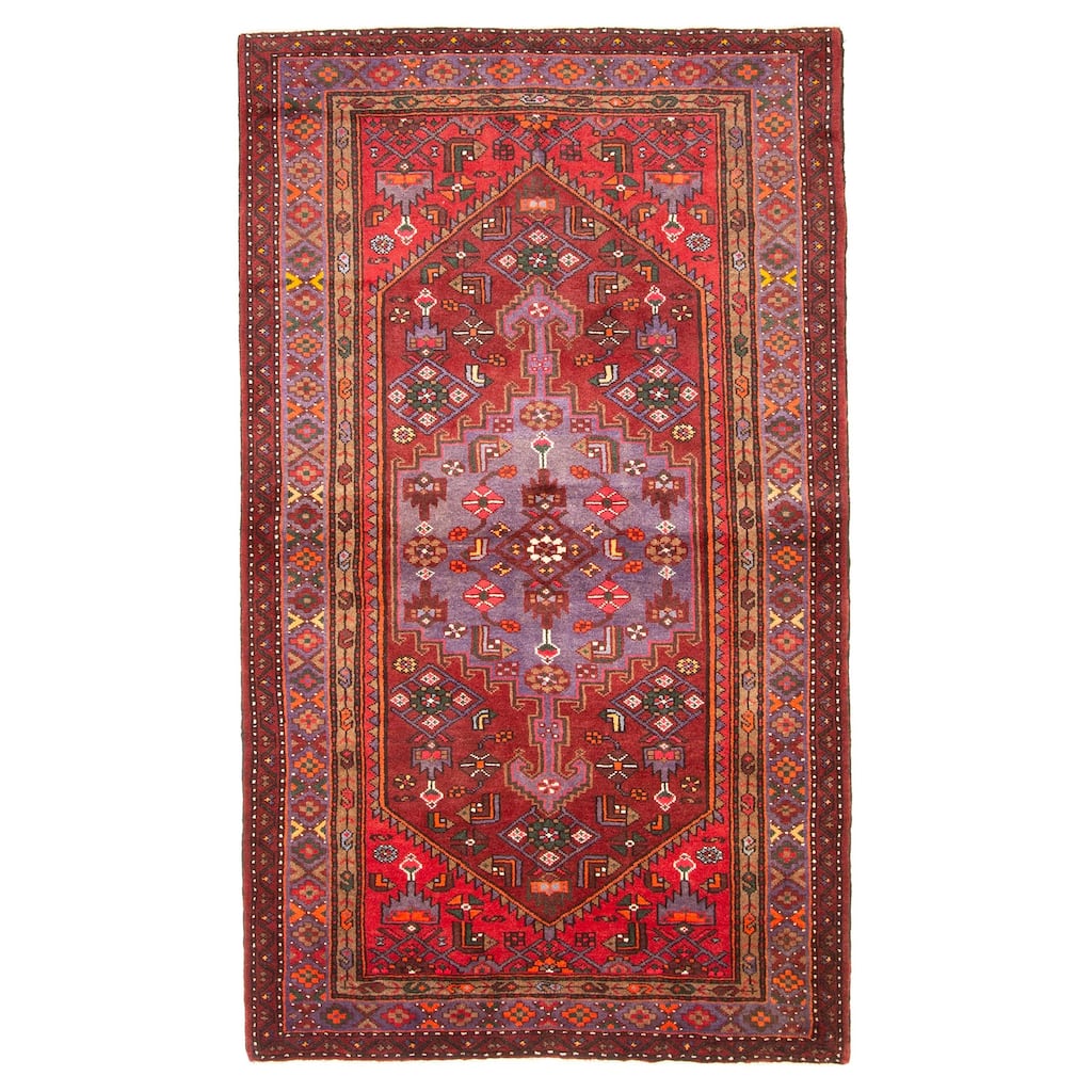 ECARPETGALLERY Hand-knotted Andelz Red Wool Rug - 4'5 x 7'6