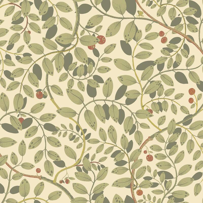 A-Street Prints Kirke Green Leafy Vines Wallpaper