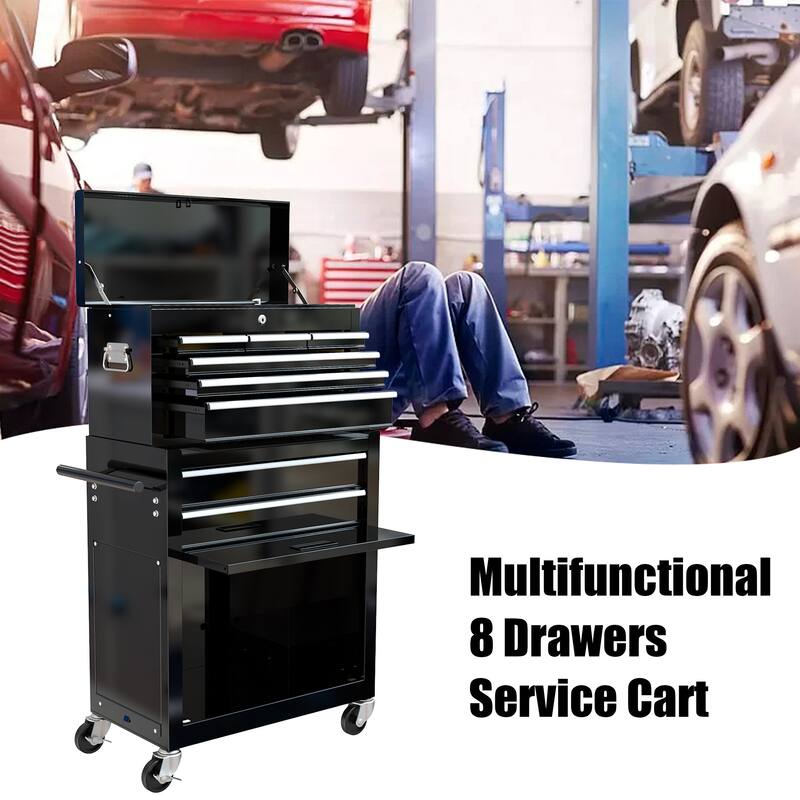 High Capacity Rolling Tool Chest with Wheels and 8 Drawers