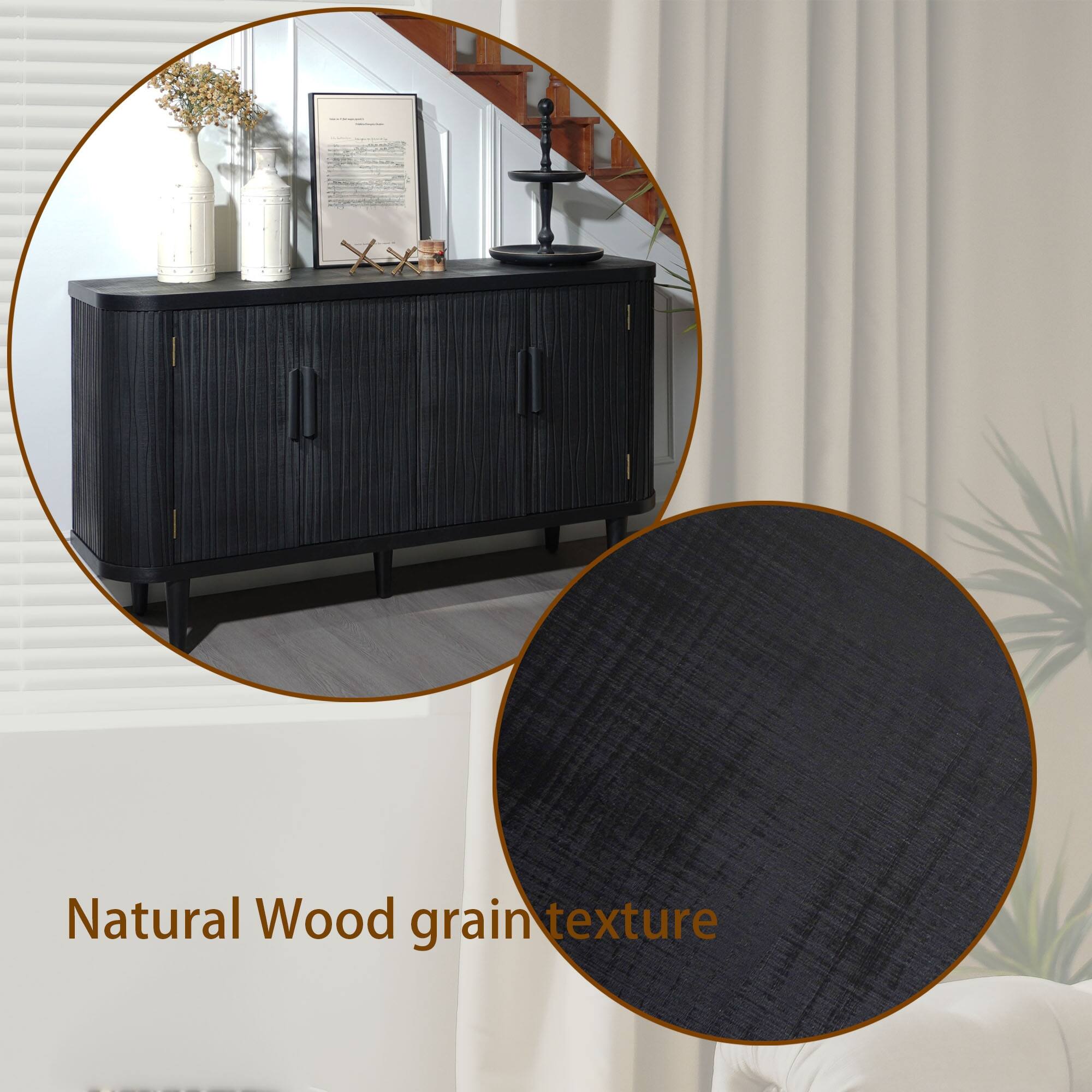 Modern Accent Buffet Cabinet with Adjustable Shelves