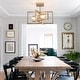 preview thumbnail 55 of 61, Zjvaive 3-Light Rectangular Semi Flush Mount Ceiling Light Farmhouse Metal Cage Light Fixture