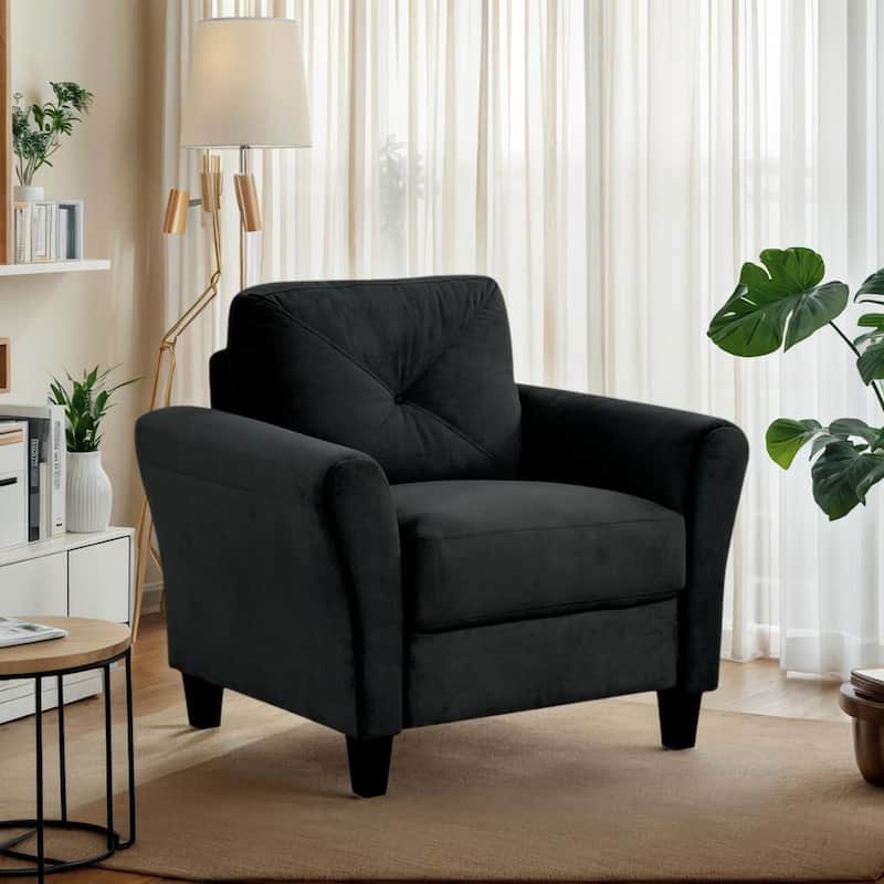 Couch Comfortable Sectional Couches and Sofas for Living Room Bedroom Office Small Space, 1 Seat - Black
