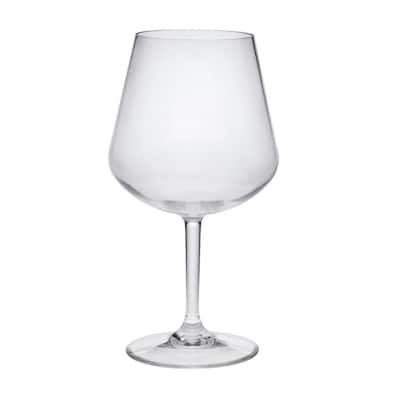LeadingWare Designer Tritan Lexington Wine Glasses Set of 4 (20oz), Premium Quality Unbreakable Stemmed Acrylic Wine Glasses