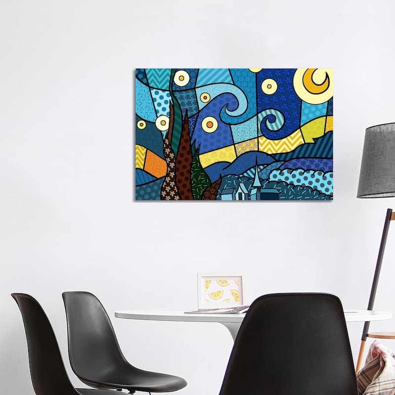 iCanvas "Starry Night 2 (After Vincent Van Gogh)" by 5by5collective Canvas Print - 26x40x1.5
