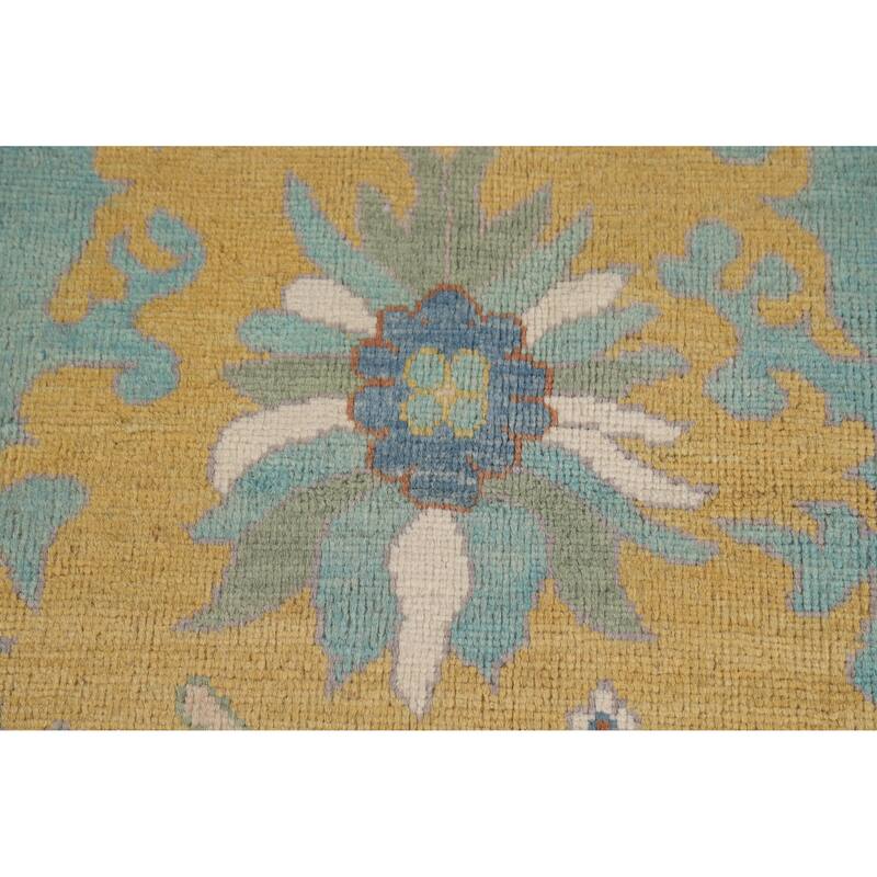 Hand Knotted Oriental 100% Wool Carpet Transitional All-Over Navy Blue & Blues Oushak Area Rug - 10' 0'' X 8' 4''