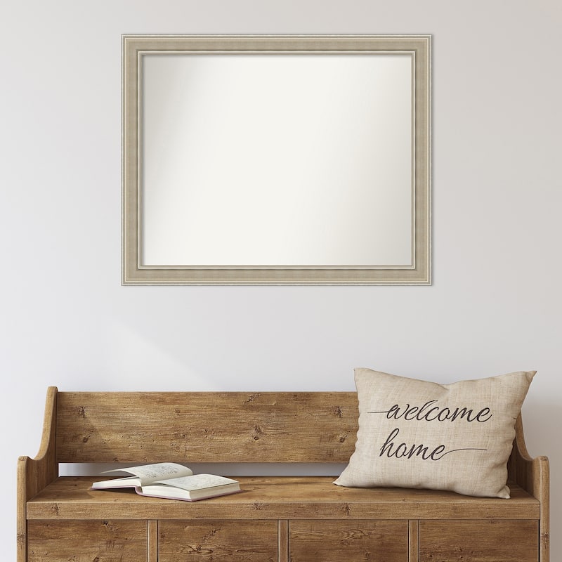 Mezzo Silver Non-Beveled Wood Framed Wall Mirror - Mezzo Silver