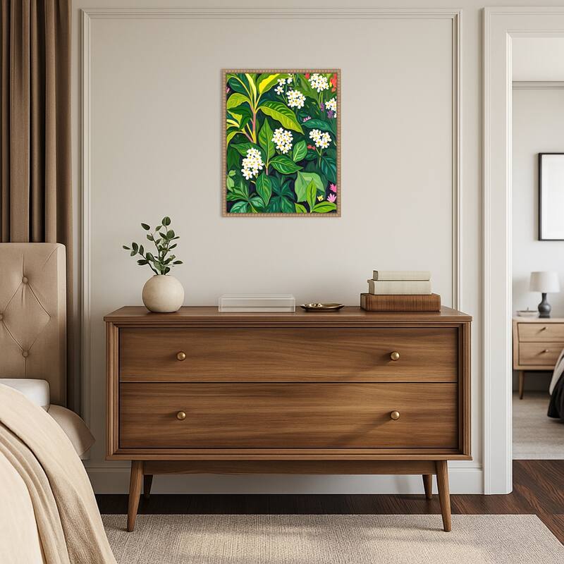 Beneath The Jungle Canopy by Uma Gokhale Framed Canvas Wall Art Print