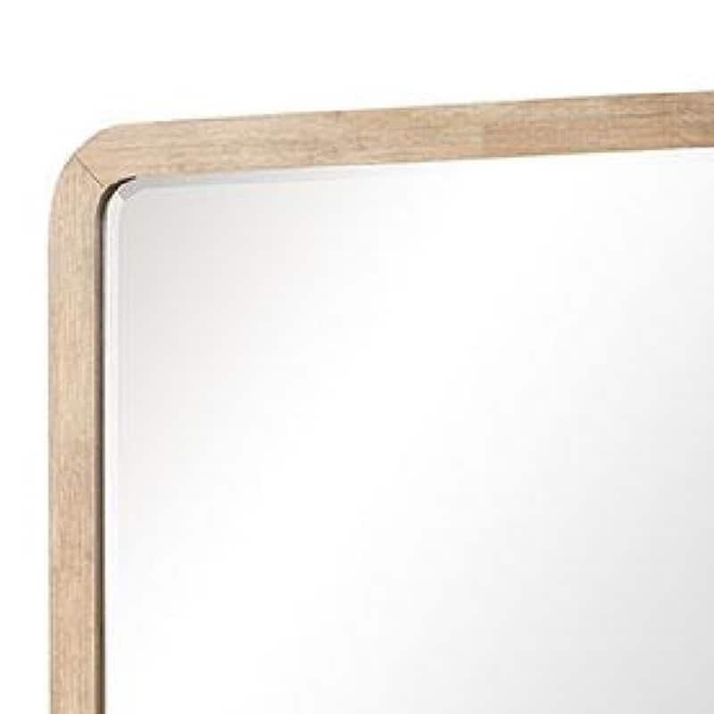 Rexa Dresser Mirror, Beveled Glass, Natural Brown Solid Wood, 36x42 - Natural Brown