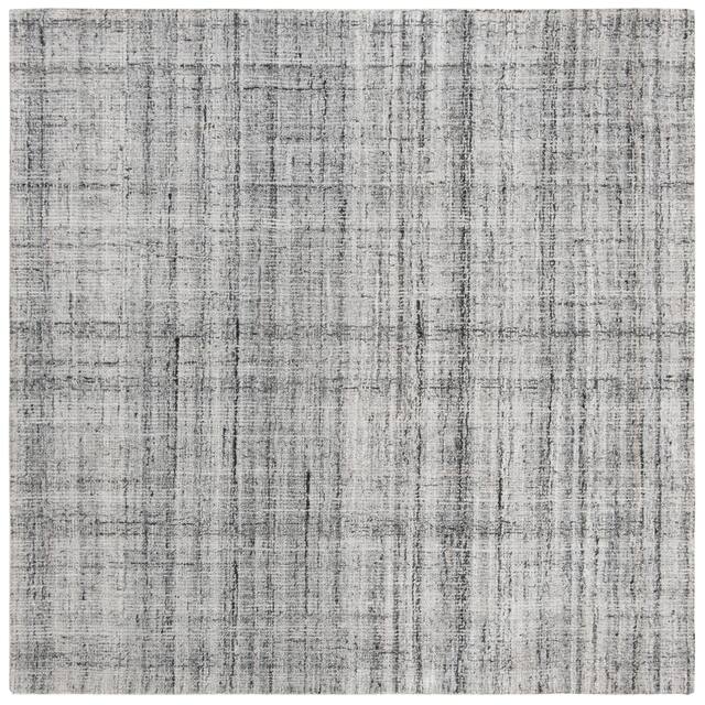 SAFAVIEH Handmade Abstract Nettie Modern Viscose Rug - 8' x 8' Square - Grey/Black