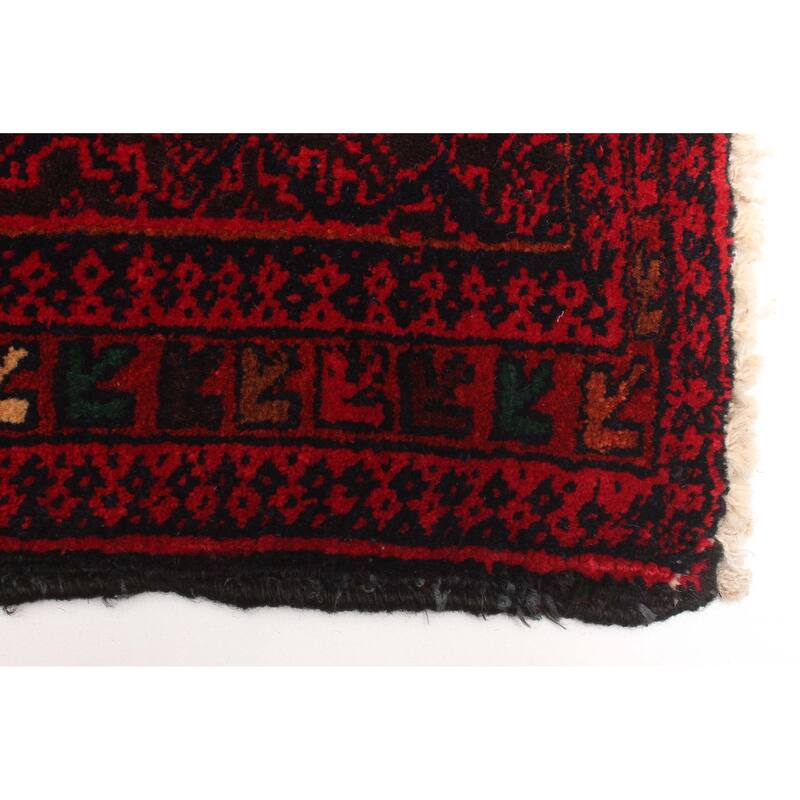 ECARPETGALLERY Hand-knotted Teimani Red Wool Rug - 3'1 x 4'11