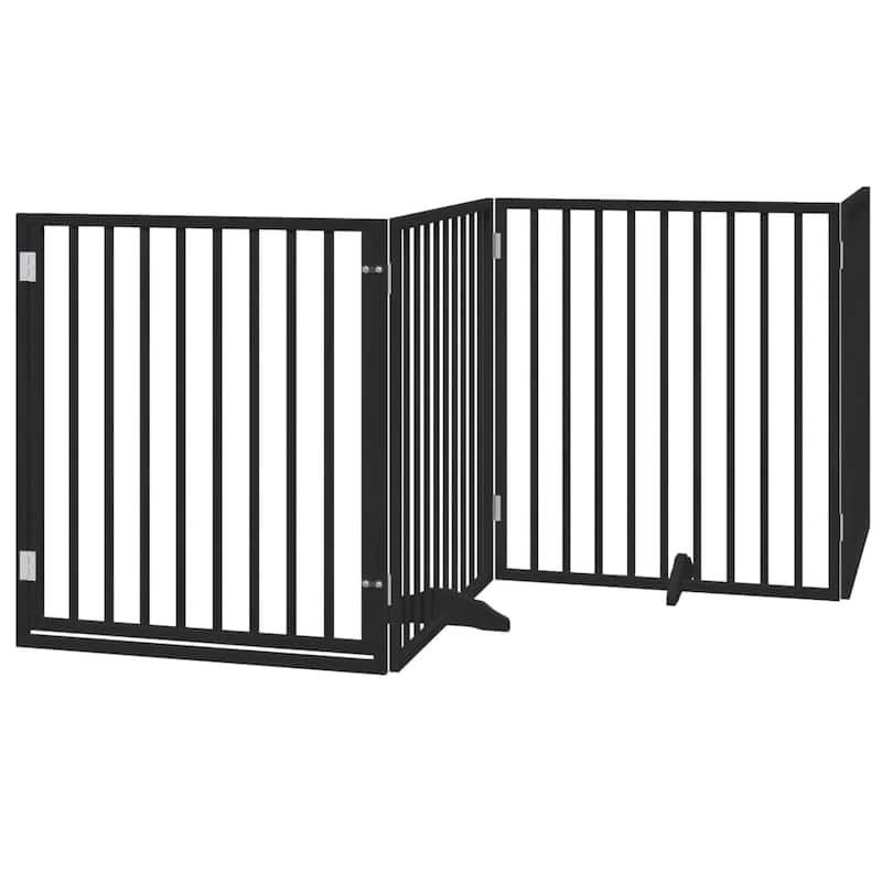 vidaXL Dog Gate Foldable Poplar Wood