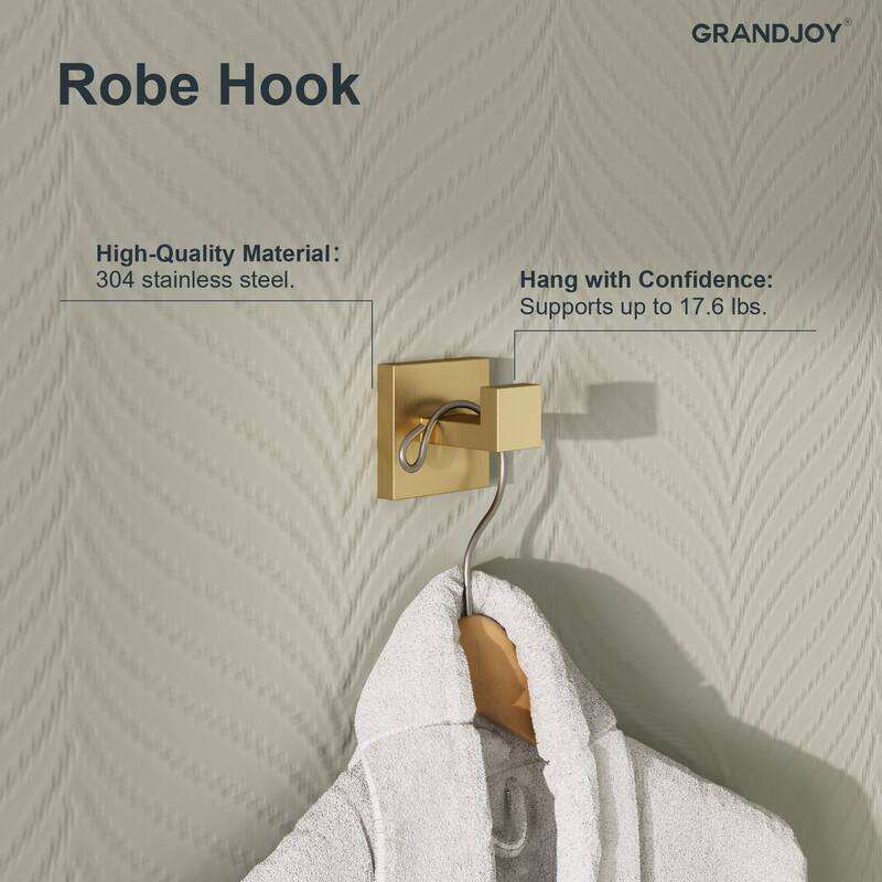 GRANDJOY Dual Shower Heads 12" Rainfall Shower System with 4-Piece Bathroom Towel Rack Combo Set