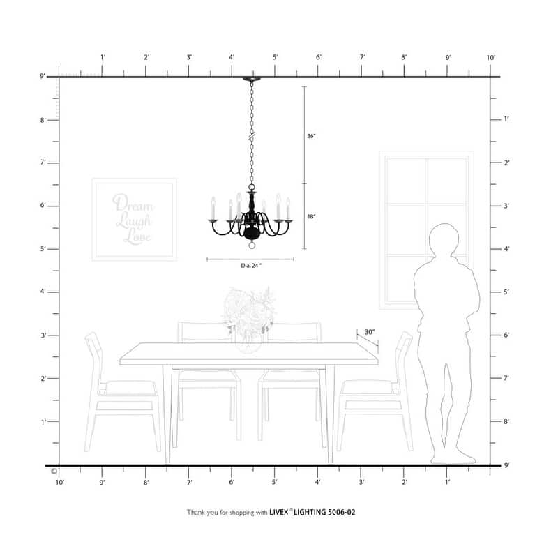 Livex Lighting 6-light Polished Brass Chandelier - 24" DIA X 18" H