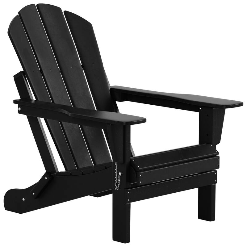 Polytrends Laguna Hdpe All Weather Outdoor Patio Foldable Adirondack Chairs With Side Table (3-Piece Set)