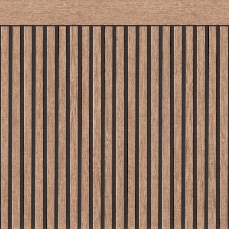 Galerie Wallcoverings Woods and Wicker Collection Dado Panel Double Width Matte Finish Vinyl on Non-woven Wallpaper Roll - 16.4-feet long x 42-inches wide - Brown