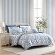 preview thumbnail 2 of 7, Laura Ashley Elise Navy Cotton Floral Bonus Comforter Set