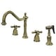 preview thumbnail 23 of 30, Kingston Brass Heritage 8-Inch Widespread Kitchen Faucet with Brass Sprayer